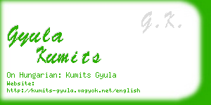 gyula kumits business card